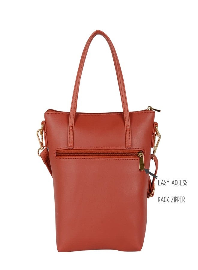 Baggit Women Red Tote Handbag Small Size | Ladies Stylish Casual Purse Bag - Image 4